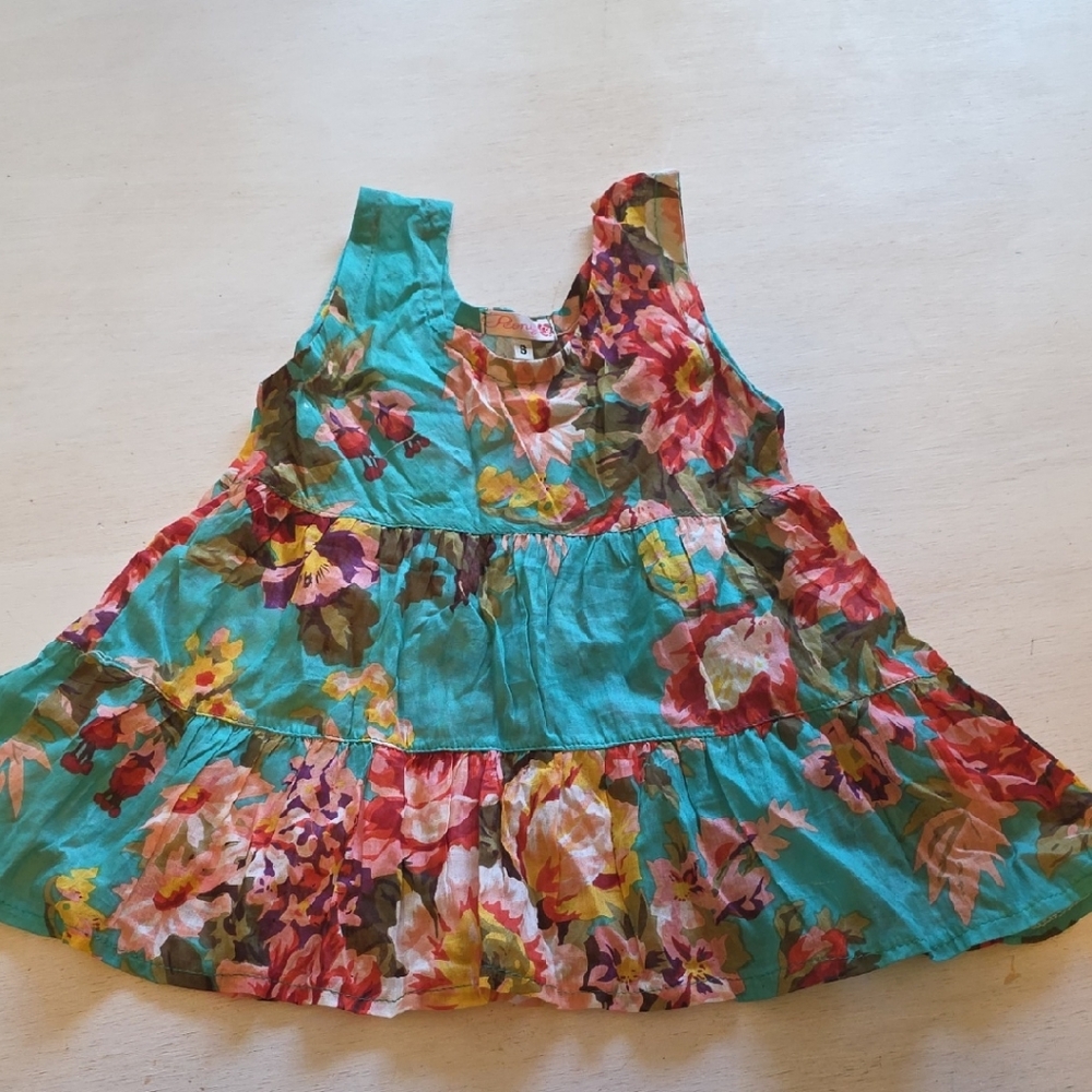 Roxy Kids Floral‎ Dress - Turquoise and Multicolor